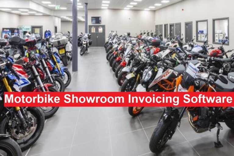 Motorbike showroom billing and invoice software screen