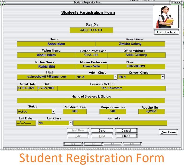 StudentRegistrationFrom